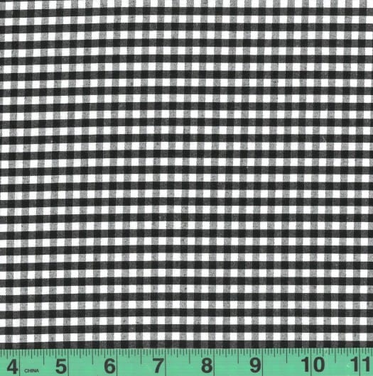 1/8" Black Checkered Yarn Dyed Poly Cotton Fabric
