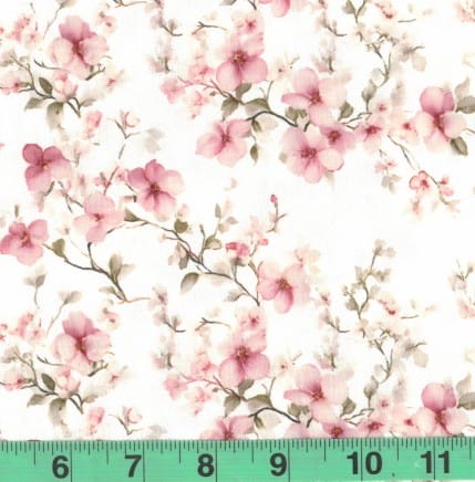 Bloom Time Light Pink Stripe Crepe Polyester Fabric