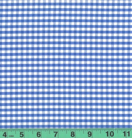 1/8" Blue Checkered Yarn Dyed Poly Cotton Fabric