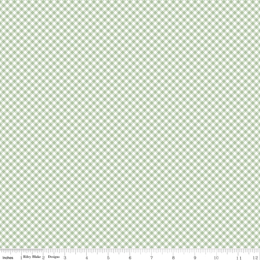 Riley Blake Baby Girl Gingham Quilting Cotton Fabric- Green
