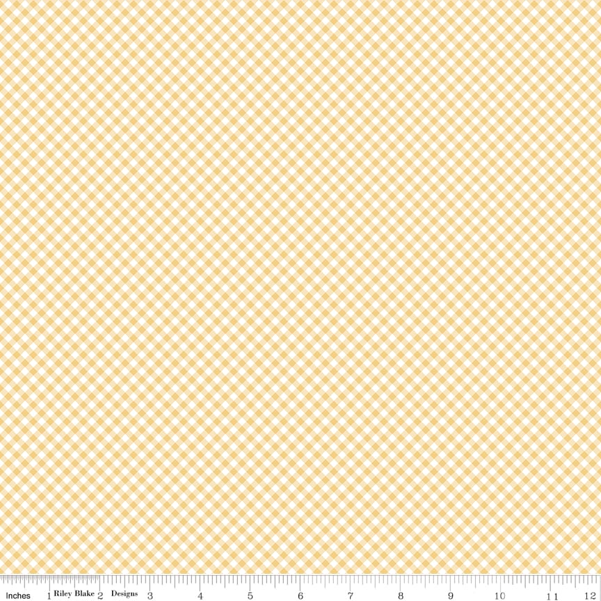 Riley Blake Baby Girl Gingham Quilting Cotton Fabric- Yellow