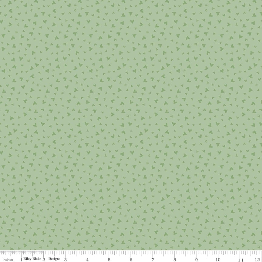 Riley Blake Baby Girl Hearts Quilting Cotton Fabric- Green