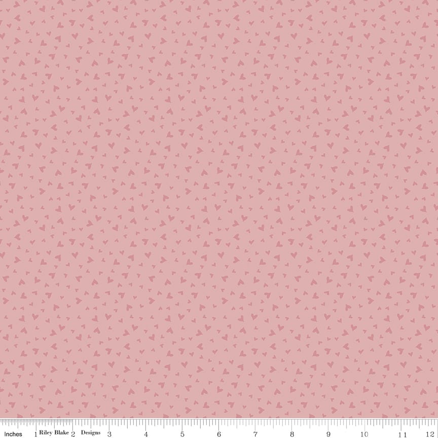 Riley Blake Baby Girl Hearts Quilting Cotton Fabric- Rose