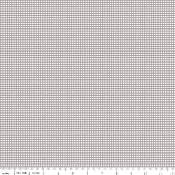 Riley Blake Micro 1/16" Gingham Quilting Cotton Fabric- Gray