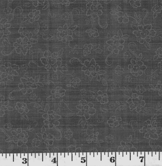 Charcoal Floral Poly Cotton Fabric