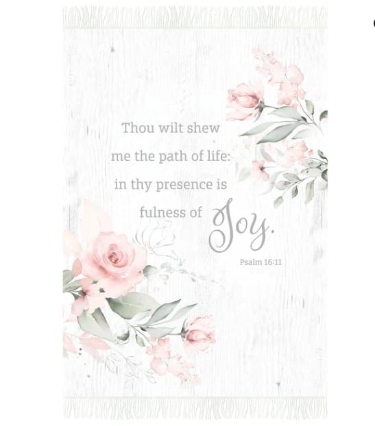 Blush Roses Floral Woven Throw Blanket 50x70 inches