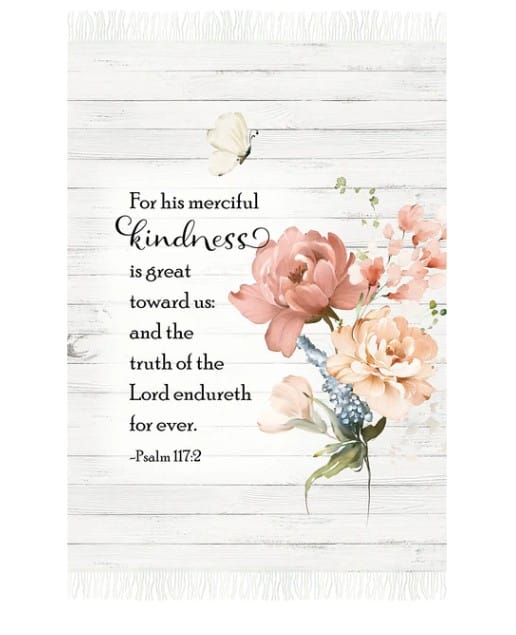 Peach Butterfly Floral Woven Throw Blanket 50x70 inches