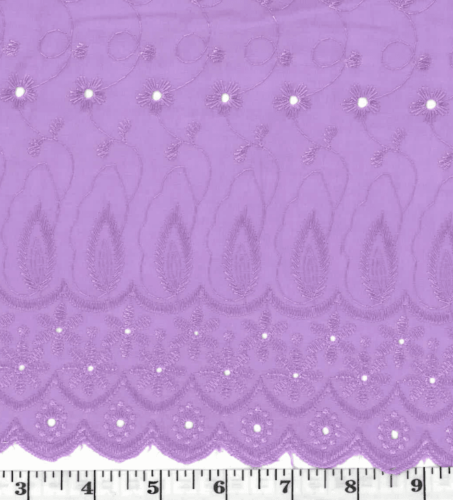 Lavender Scalloped Canary Eyelet 42" wide