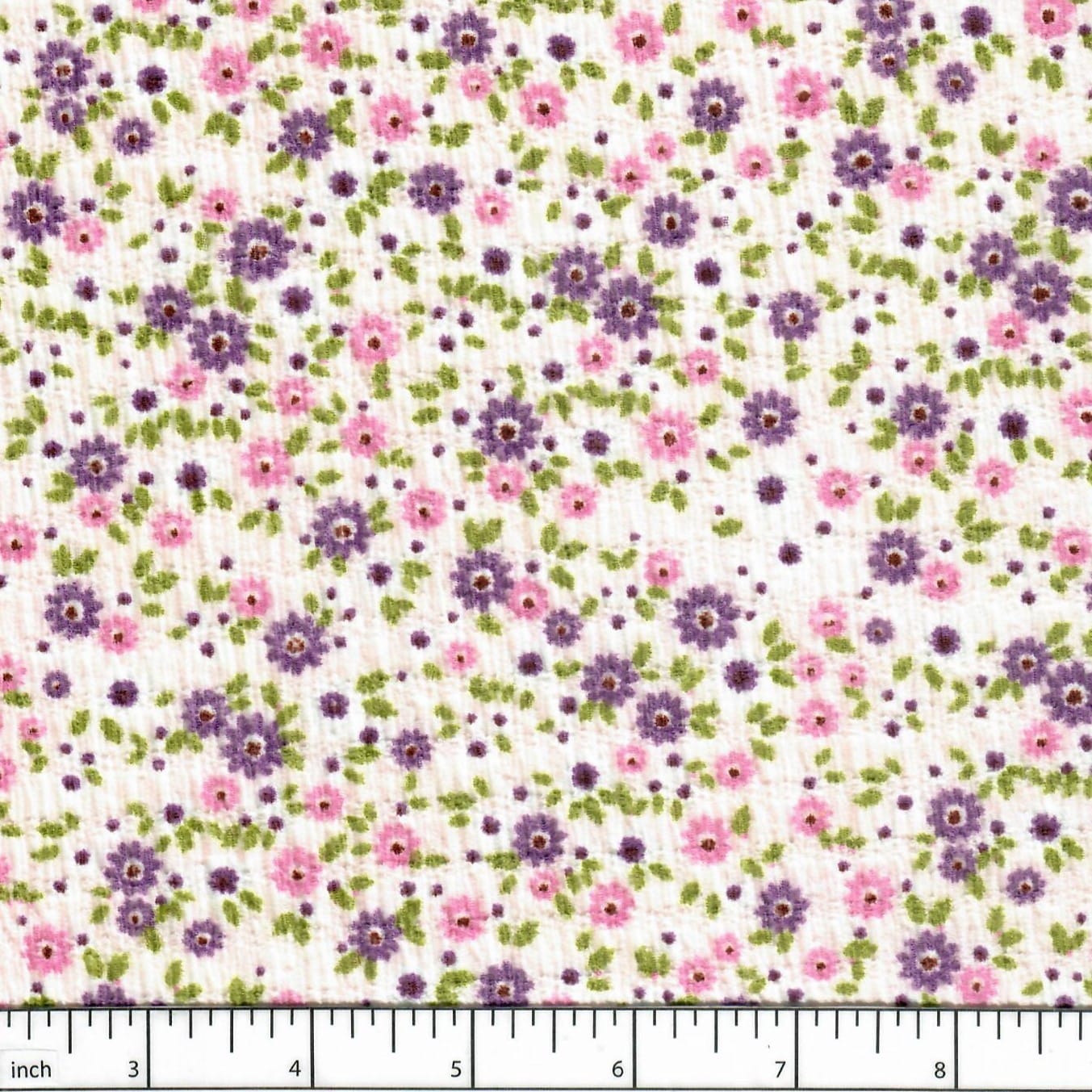 Ada Lilac Scattered Floral Rib Knit Fabric