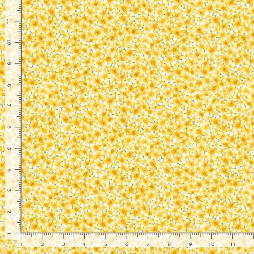 Timeless Treasures Bee Kind Packed Mini Floral Quilting Cotton Fabric- Honey
