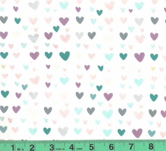 Colorful Hearts DTY Brushed Knit Fabric