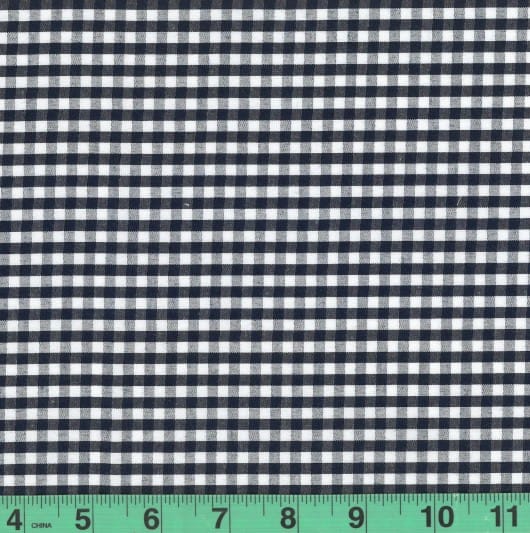 1/8" Navy Blue Checkered Yarn Dyed Poly Cotton Fabric