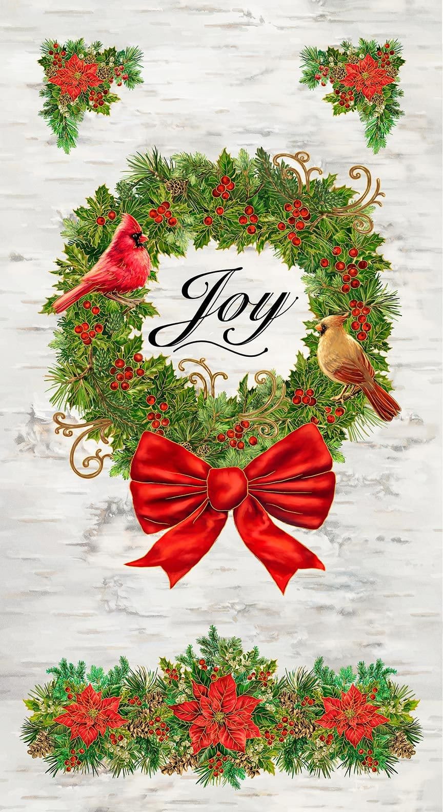 Timeless Treasures Joyful Mettalic 24" Panel Quilting Cotton Fabric- Joy