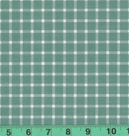 Green Plaid Poly Cotton Fabric