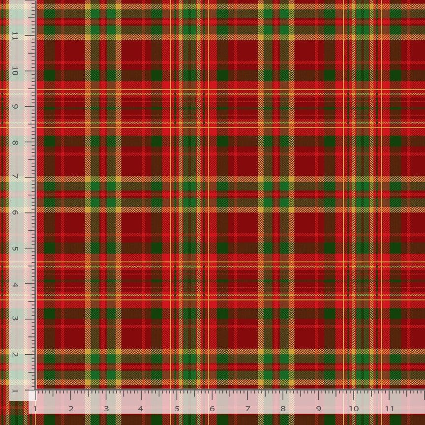 Timeless Treasures Joyful Tartan Plaids Metallic Quilting Cotton Fabric- Holiday
