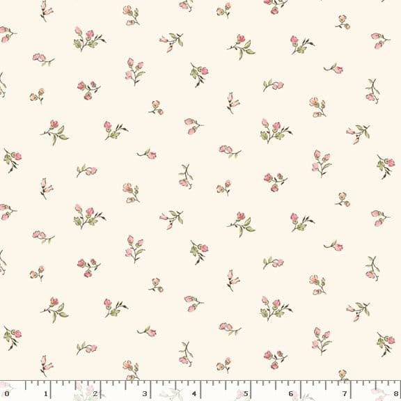 Marcus Fabrics Shades of Romance Buds Quilting Cotton Fabric- Cream