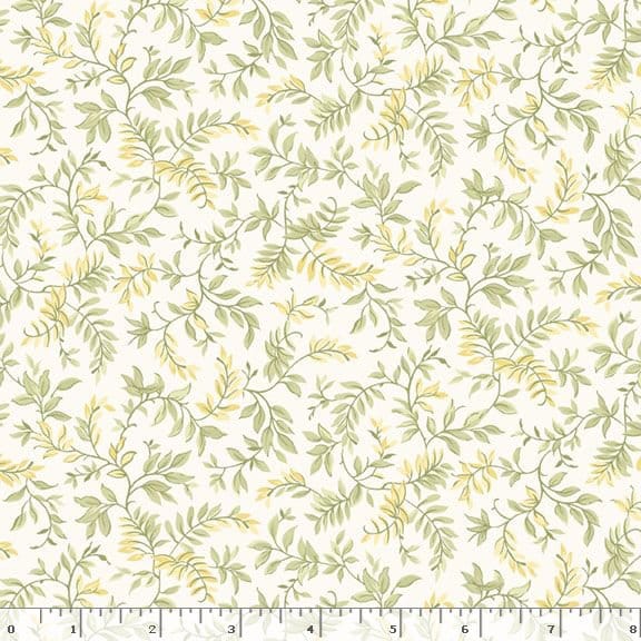 Marcus Fabrics Shades of Romance Leaves Quilting Cotton Fabric- Sage