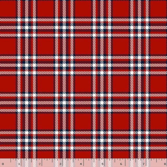 Marcus Fabrics Primo Plaid Americana Quilting Quilting Flannel- Red
