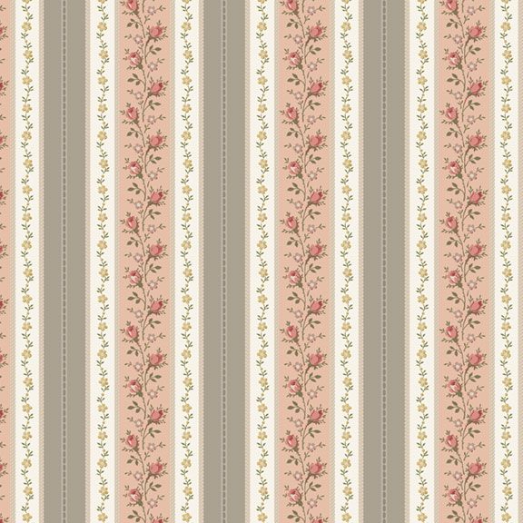 Marcus Fabrics First Blush Rose Stripe Quilting Cotton Fabric- Taupe