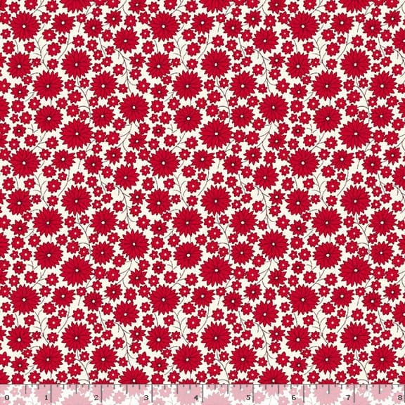 Marcus Fabrics Aunt Grace Goes Scrappy Garden Quilting Cotton Fabric- Red