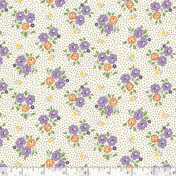 Marcus Fabrics Aunt Grace Goes Scrappy Floral Quilting Cotton Fabric- Lilac