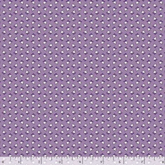 Marcus Fabrics Aunt Grace Goes Scrappy Triple Petal Quilting Cotton Fabric- Lilac