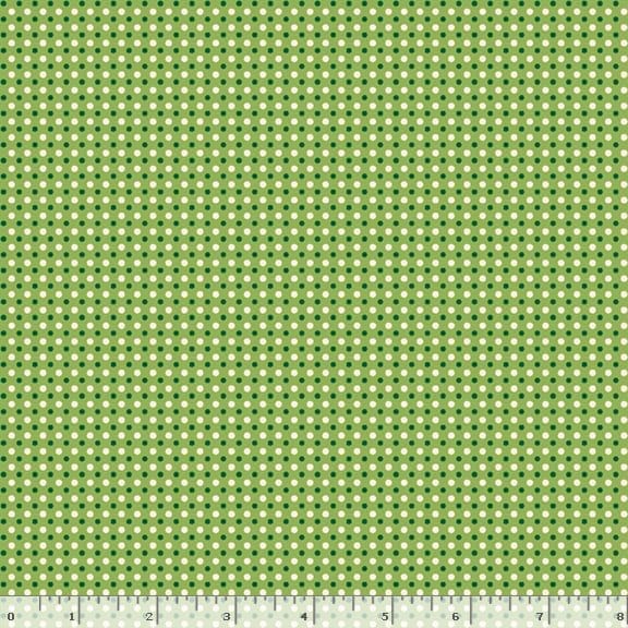 Marcus Fabrics Aunt Grace Goes Scrappy Dots Quilting Cotton Fabric- Green