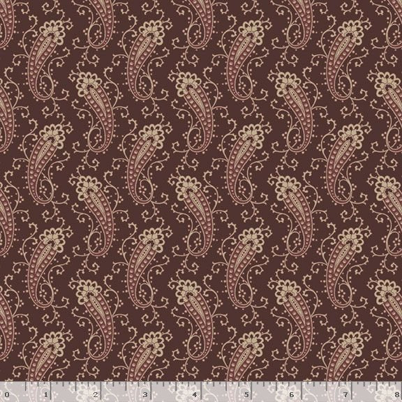 Marcus Fabrics Dressmaker Paisley Quilting Cotton Fabric- Plum