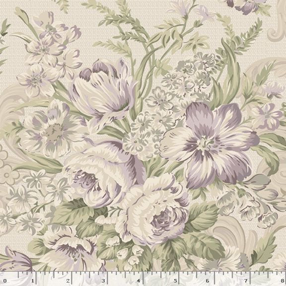 Marcus Fabrics Flower Garden Floral Bouquet Quilting Cotton Fabric- Cream