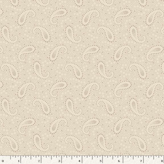 Marcus Fabrics Flower Garden Paisley Quilting Cotton Fabric- Cream