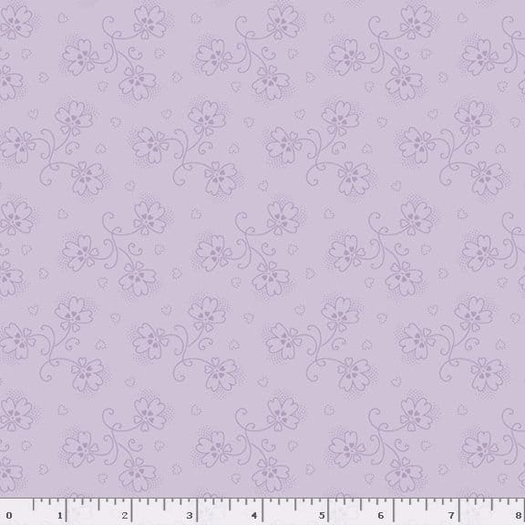 Marcus Fabrics Dandy Pansies Rustling Quilting Cotton Fabric- Lilac