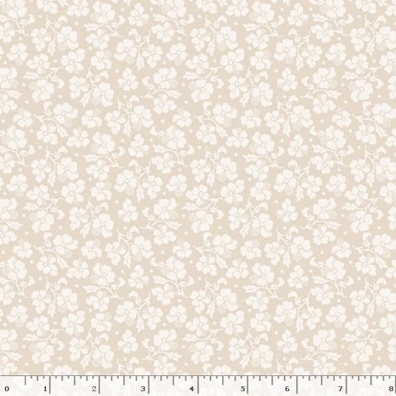 Marcus Fabrics Dandy Pansies Deed of Kindness Quilting Cotton Fabric- Beige