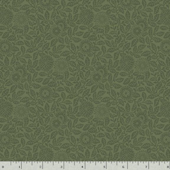 Marcus Fabrics Wild Flowers Flower Field Quilting Cotton Fabric- Hunter