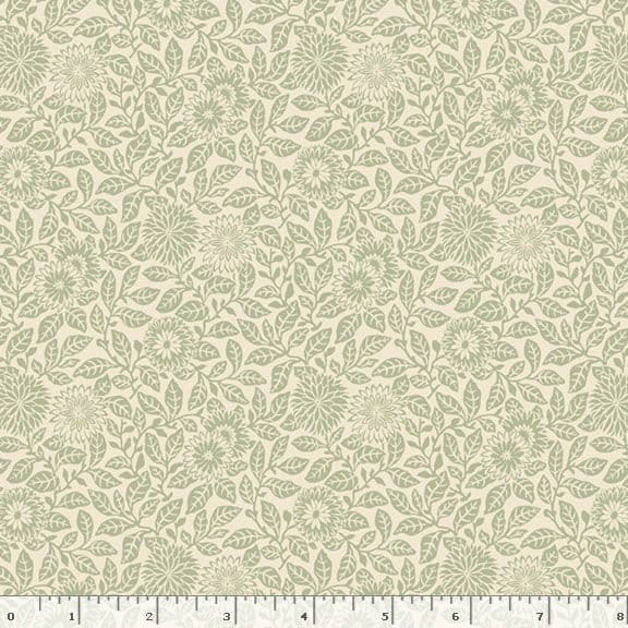 Marcus Fabrics Wild Flowers Flower Field Quilting Cotton Fabric- Sage