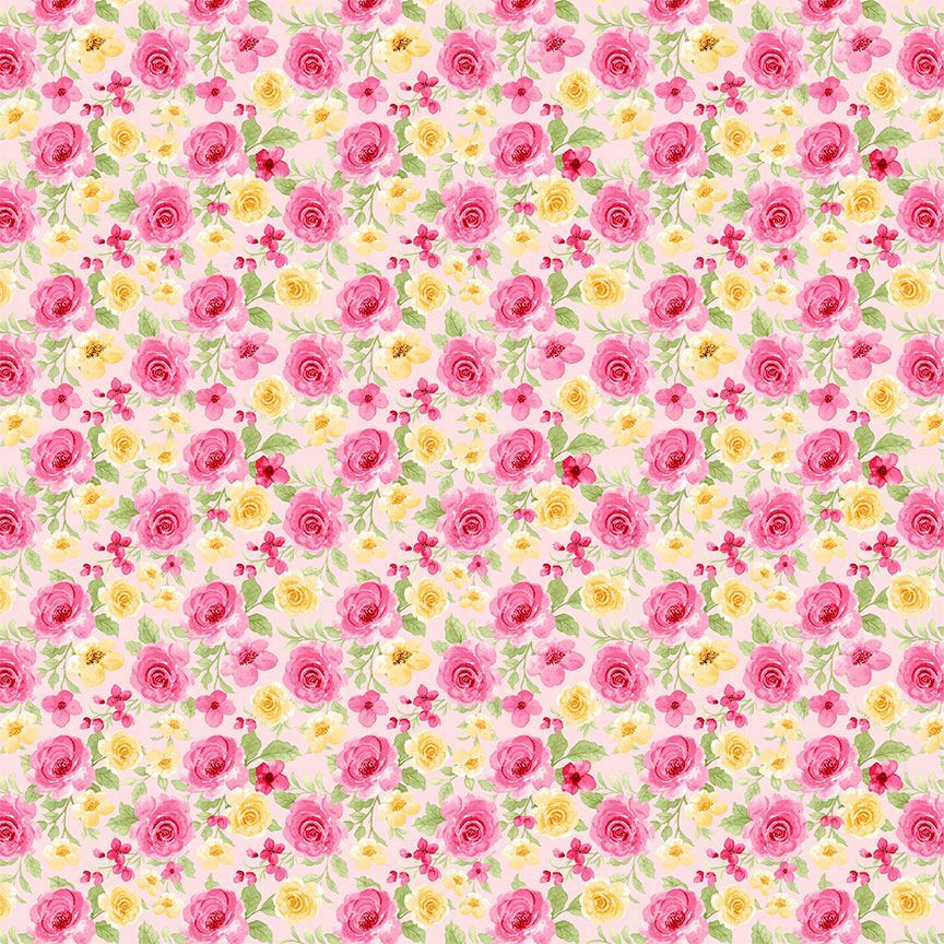 Timeless Treasures Cottage Charm Packed Antique Rose Quilting Cotton Fabric- Pink