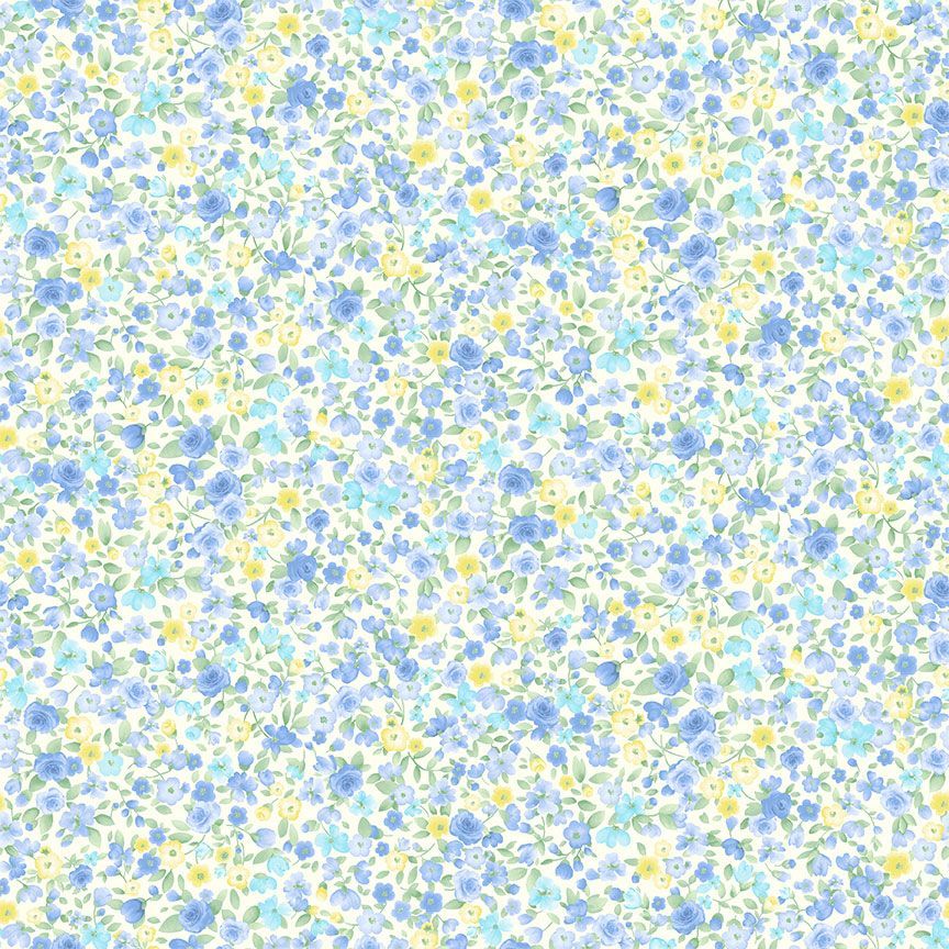 Timeless Treasures Cottage Charm Tiny Antique Floral Quilting Cotton Fabric- Cream