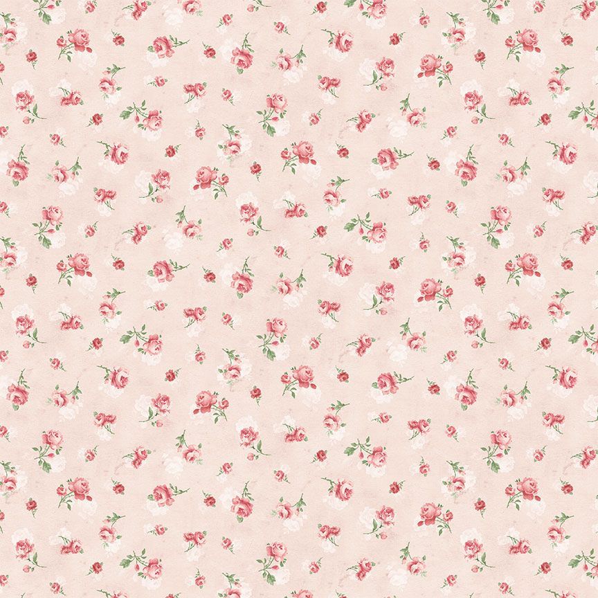 Timeless Treasures Jardin Tossed Mini Roses Quilting Cotton Fabric- Pink