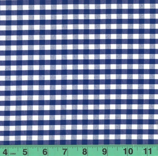 1/4" Royal Checkered Yarn Dyed Poly Cotton Fabric