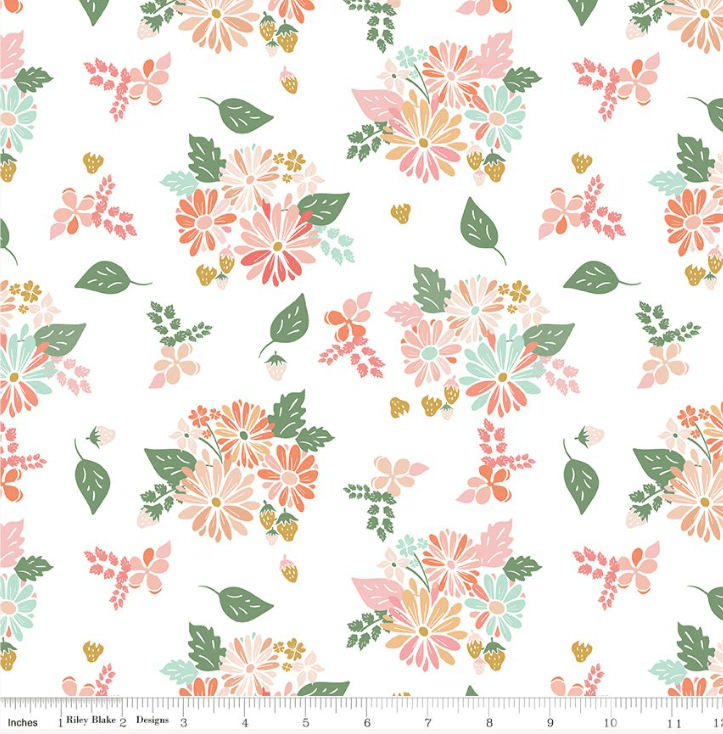 Riley Blake Clover Farm Main Quilting Cotton Fabric- White