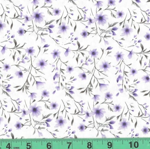 Sheila Light Purple Floral Swiss Dot Knit Fabric