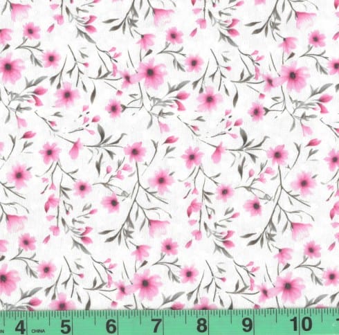 Sheila Pink Floral Swiss Dot Knit Fabric