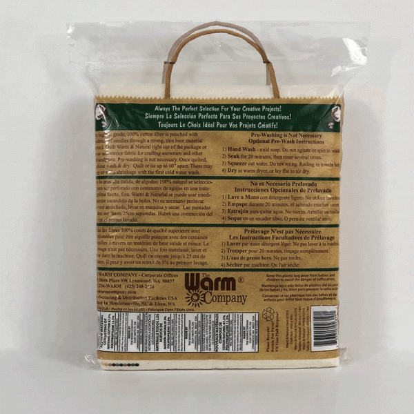 Warm & Natural Needle-Punched Cotton Batting- 34″ x 45″ Craft