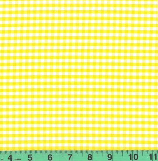 1/8" Yellow Checkered Yarn Dyed Poly Cotton Fabric