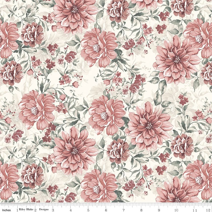 Riley Blake A Walk on the Prairie Main Floral Quilting Cotton Fabric- Cream