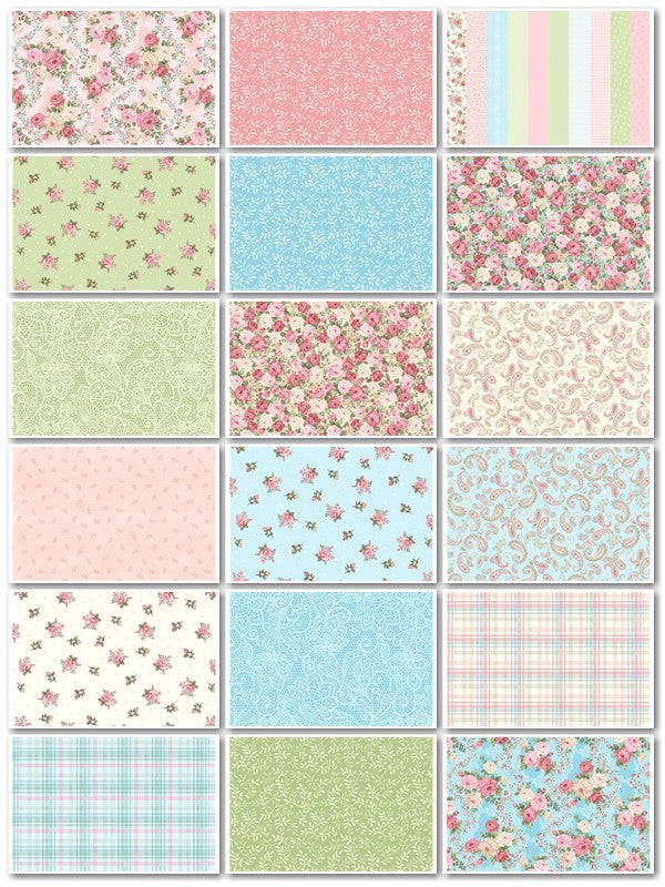 Henry Glass My Victorian Garden Packed Allover Leaf Quilting Cotton Fabric- Green