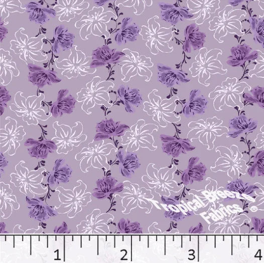 Lavender Blossom Poly Cotton Fabric