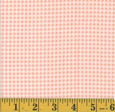 Peach Gingham Flannel Fabric