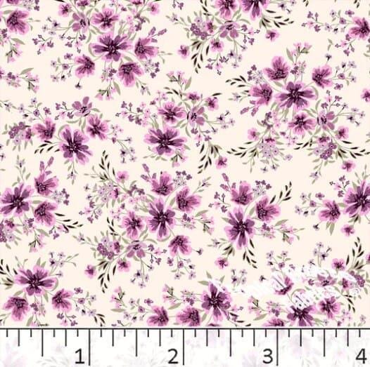 Pink Petunia Poly Cotton Fabric