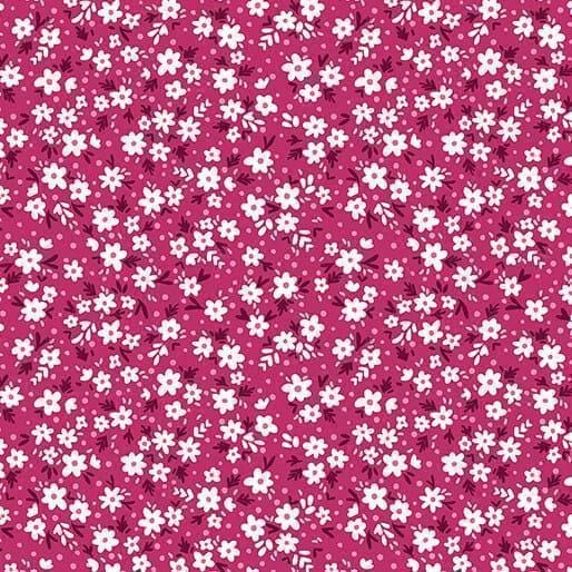 Benartex Among the Wildflowers Paperwhites Quilting Cotton Fabric- Berry