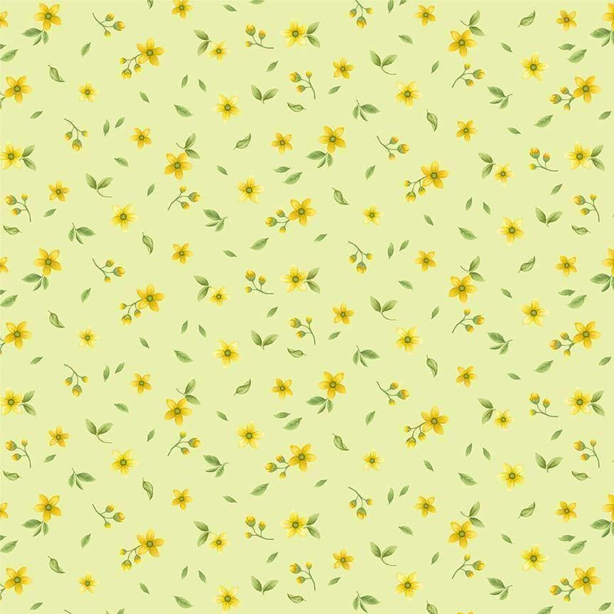 Timeless Treasures Lemon Bouquet Floral Quilting Cotton Fabric- Leaf